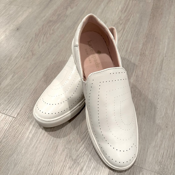 Kate Spade Leather Azores White Slip On Sneakers Size 9 - Picture 5 of 5